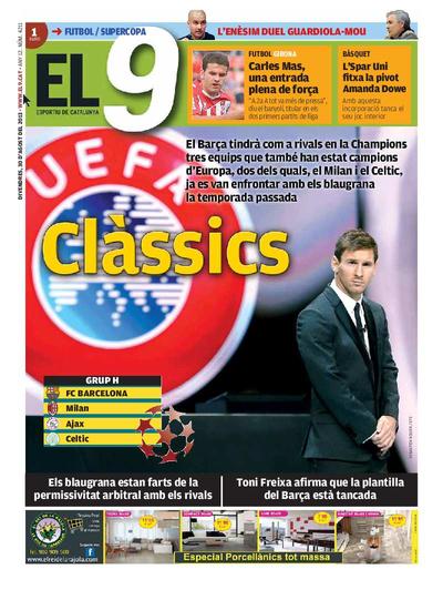 9 Esportiu. Comarques gironines, El. 30/8/2013. [Issue]