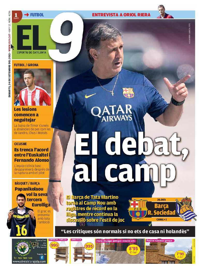 9 Esportiu. Comarques gironines, El. 24/9/2013. [Issue]