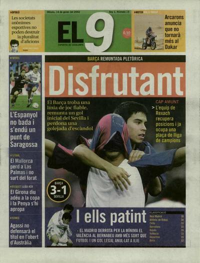 9 Esportiu, El. 14/1/2002. [Issue]