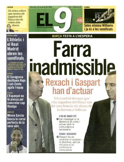 9 Esportiu, El. 23/1/2002. [Issue]