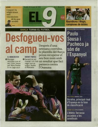 9 Esportiu, El. 26/1/2002. [Issue]