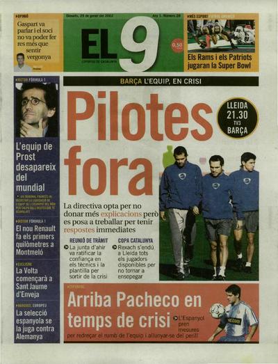 9 Esportiu, El. 29/1/2002. [Issue]