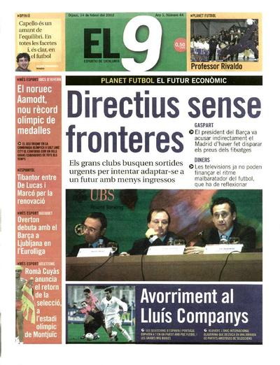 9 Esportiu, El. 14/2/2002. [Issue]