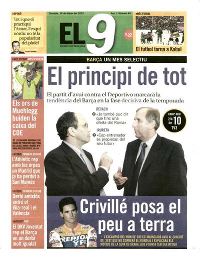 9 Esportiu, El. 16/2/2002. [Issue]