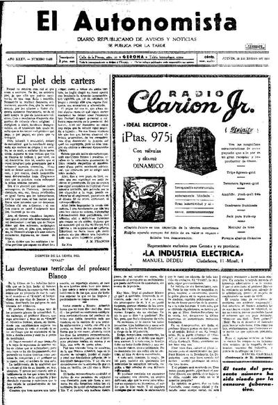 Autonomista, L'. 15/1/1931. [Exemplar]