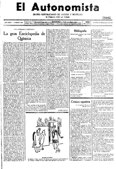 Autonomista, L'. 20/1/1931. [Issue]