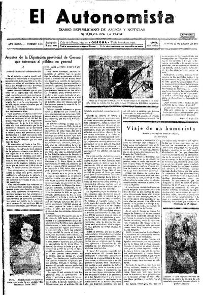 Autonomista, L'. 22/1/1931. [Issue]