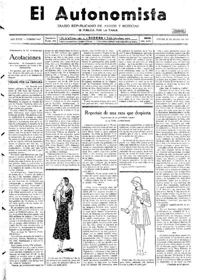 Autonomista, L'. 29/1/1931. [Issue]