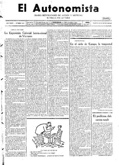 Autonomista, L'. 30/1/1931. [Exemplar]