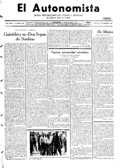 Autonomista, L'. 12/2/1931. [Issue]