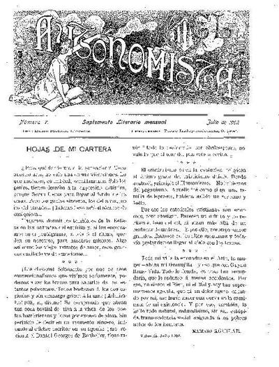 Autonomista. Suplement Literari, L'. 1/7/1902. [Exemplar]