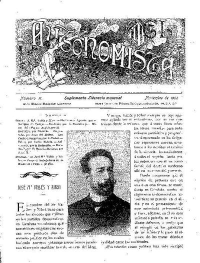 Autonomista. Suplement Literari, L'. 1/11/1902. [Issue]