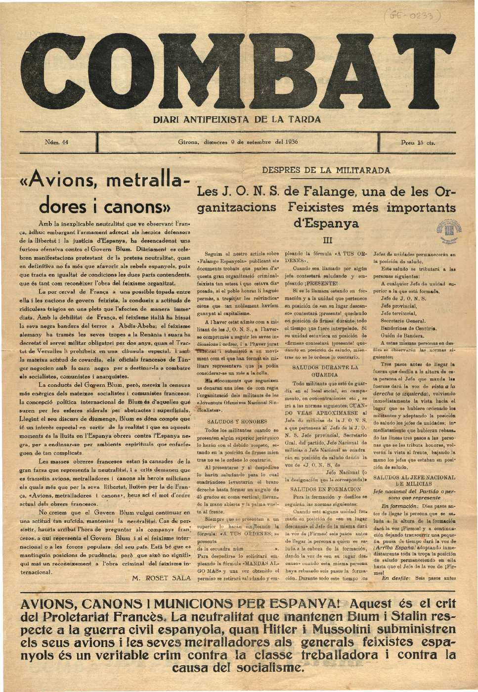Combat. 9/9/1936. [Issue]