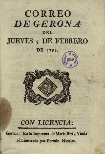 Correo de Gerona. 5/2/1795. [Ejemplar]