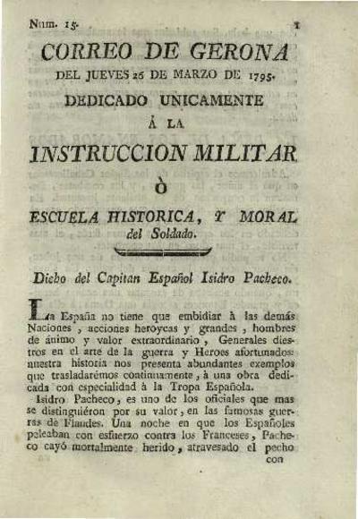 Correo de Gerona. 26/3/1795. [Issue]