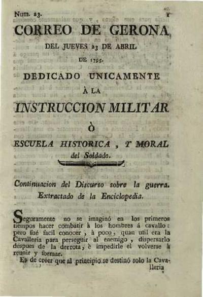 Correo de Gerona. 23/4/1795. [Issue]