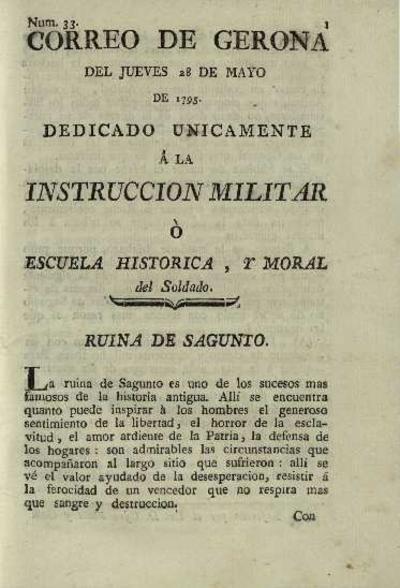 Correo de Gerona. 28/5/1795. [Issue]