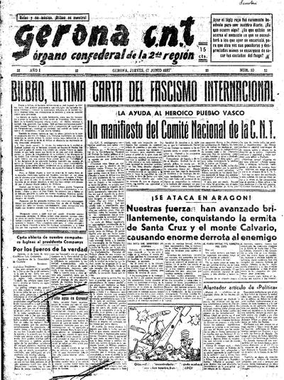 Gerona CNT. 17/6/1937. [Ejemplar]