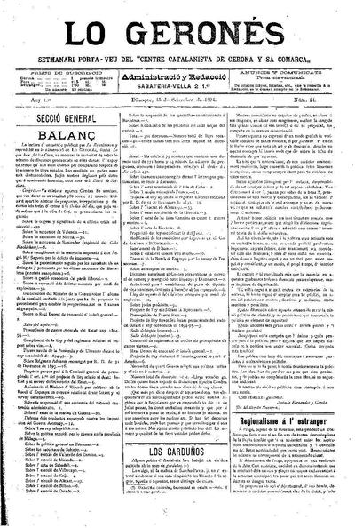 Geronés, Lo. 15/9/1894. [Issue]