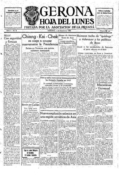 Hoja del Lunes. 9/1/1950. [Ejemplar]