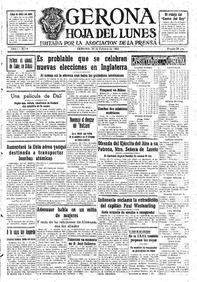 Hoja del Lunes. 27/2/1950. [Issue]