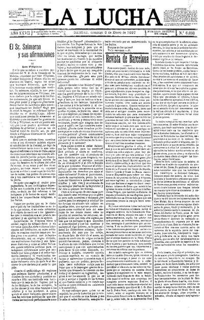 Lucha, La. 3/1/1897. [Ejemplar]