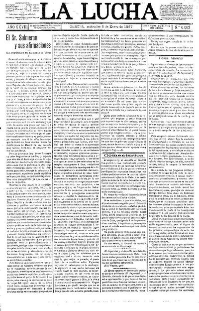 Lucha, La. 6/1/1897. [Ejemplar]