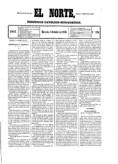 Norte, El. 5/10/1870. [Issue]