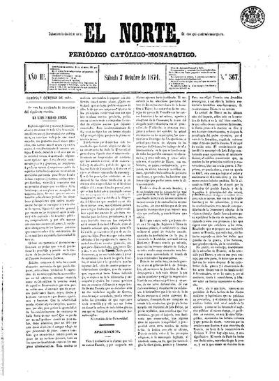 Norte, El. 7/10/1871. [Issue]