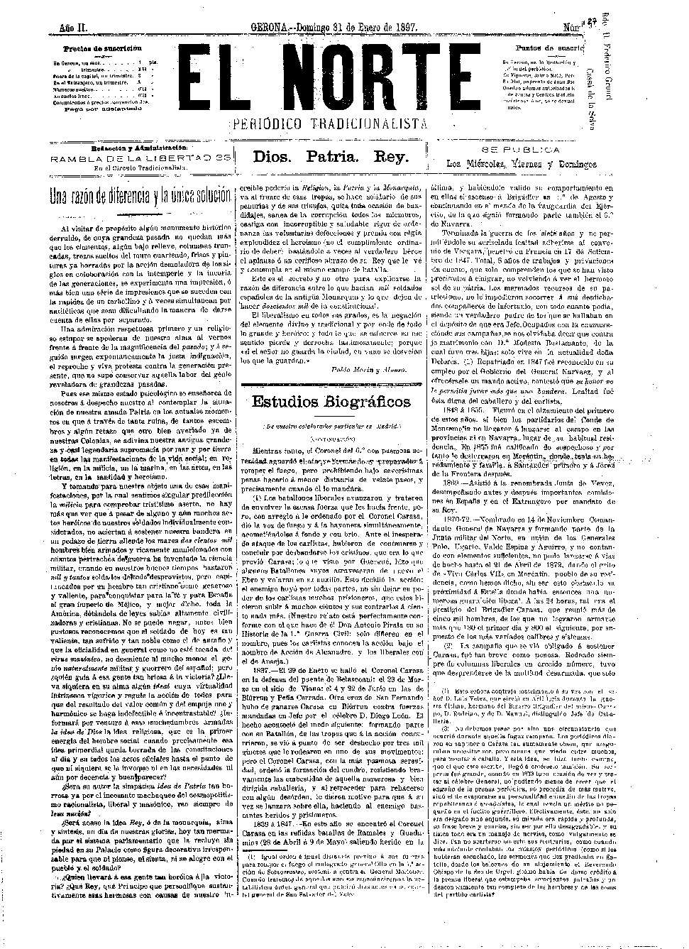 Norte, El. 31/1/1897. [Issue]