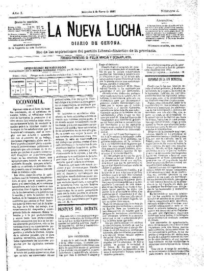 Nueva Lucha, La. 5/1/1887. [Issue]