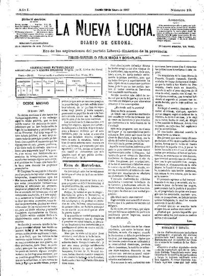 Nueva Lucha, La. 22/1/1887. [Exemplar]