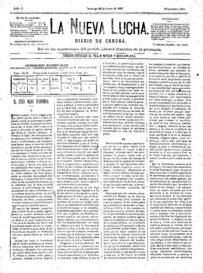Nueva Lucha, La. 23/1/1887. [Exemplar]