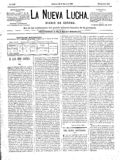 Nueva Lucha, La. 26/1/1887. [Exemplar]