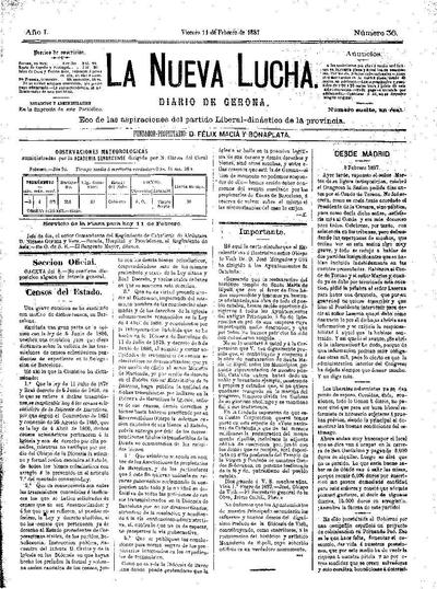 Nueva Lucha, La. 11/2/1887. [Exemplar]