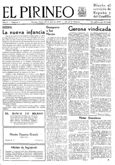 Pirineo, El. 20/4/1939. [Issue]