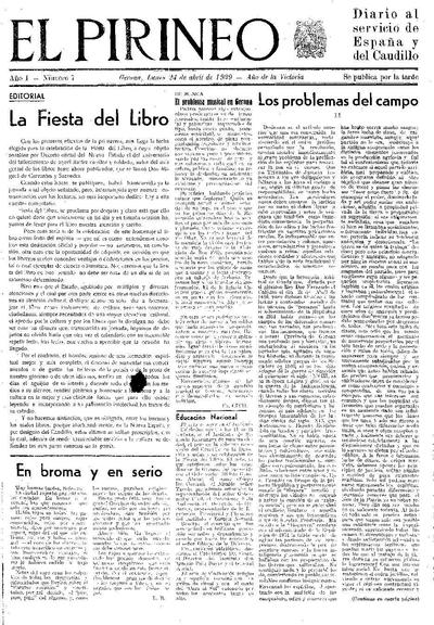 Pirineo, El. 24/4/1939. [Issue]