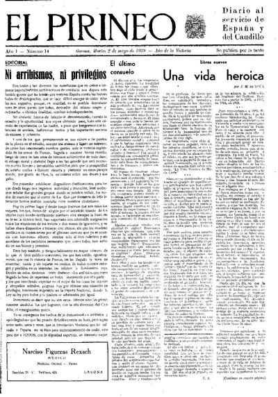 Pirineo, El. 2/5/1939. [Issue]