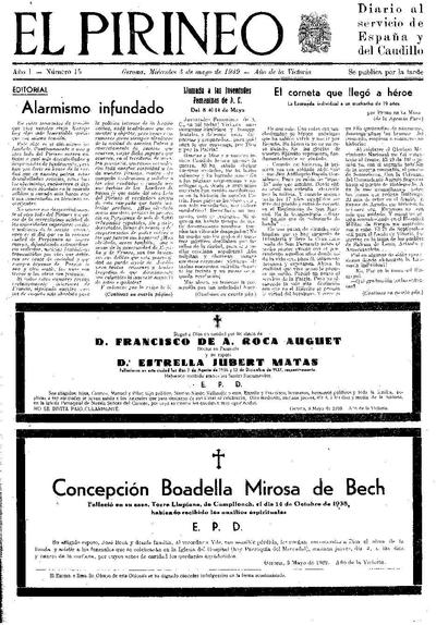 Pirineo, El. 3/5/1939. [Issue]
