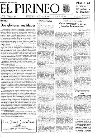Pirineo, El. 9/5/1939. [Issue]