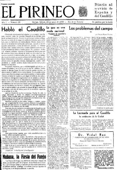 Pirineo, El. 20/5/1939. [Issue]