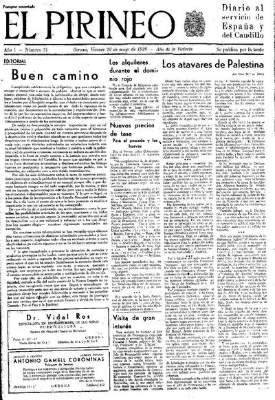 Pirineo, El. 26/5/1939. [Issue]