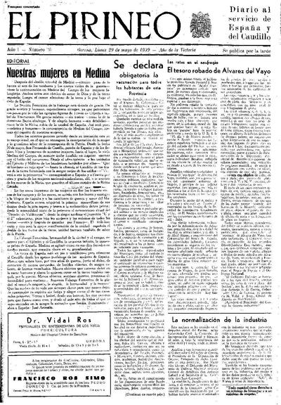 Pirineo, El. 29/5/1939. [Issue]