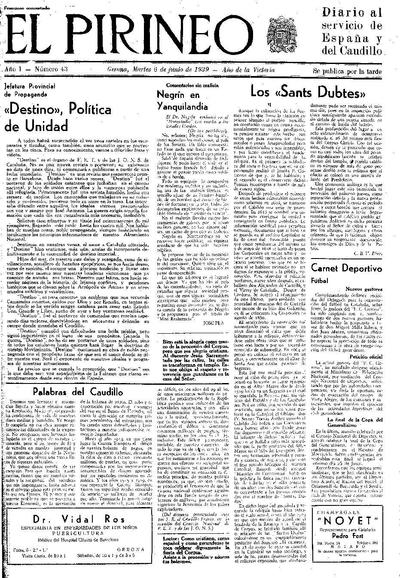 Pirineo, El. 6/6/1939. [Issue]