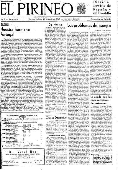 Pirineo, El. 10/6/1939. [Issue]