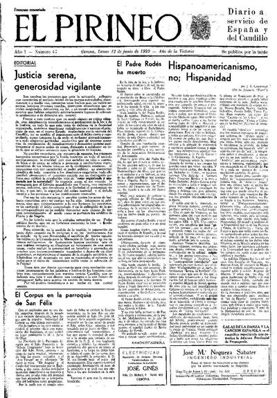 Pirineo, El. 12/6/1939. [Issue]