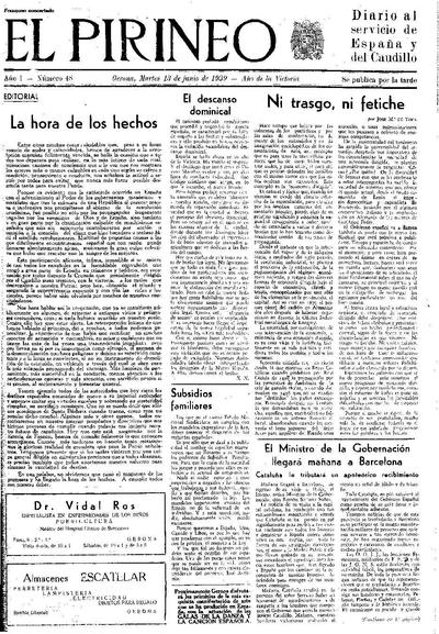 Pirineo, El. 13/6/1939. [Issue]