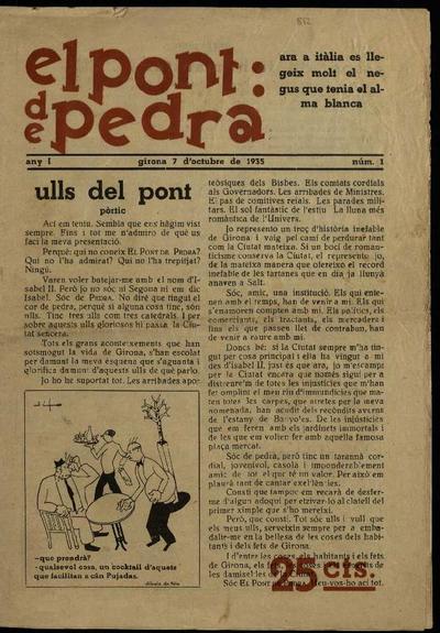 Pont de pedra, El. 7/10/1935. [Issue]