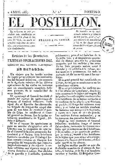 Postillón, El. 2/4/1837. [Issue]