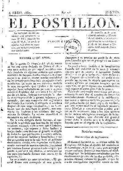 Postillón, El. 4/4/1837. [Issue]